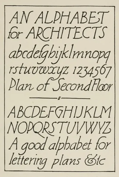 Modern American Italics For Plans Etc