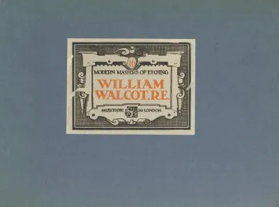 Modern Masters Of Etching William Walcot Cover