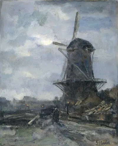 Molen Bij Maanlicht