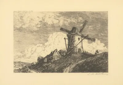 Molen Met Schuur Op Heuvel