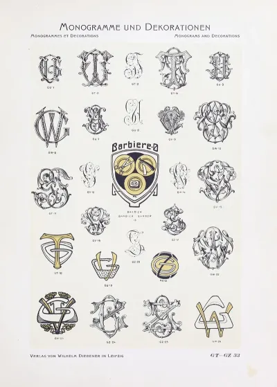 Monogrammes Und Dekorationen Pl 033