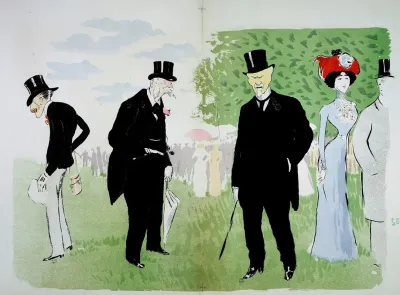 Monsieur Bamberger Le Pere Le Baron Alphonse De Rothschild Monsieur Henri De Rochefort Et Lina Cavalieri Cantatrice