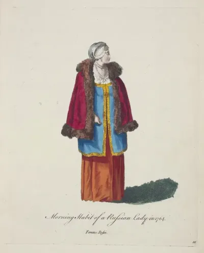 Morning Habit Of A Russian Lady In 1764 Femme Russe