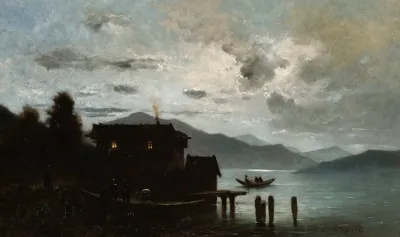 Mountain Lake At Night