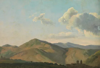 Mountainous Landscape At Vicovaro