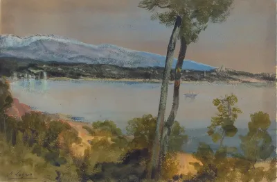 Mountains Seen Beyond A Lake