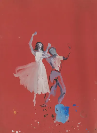 Mozartiana Maquette De Costume Couple Dansant