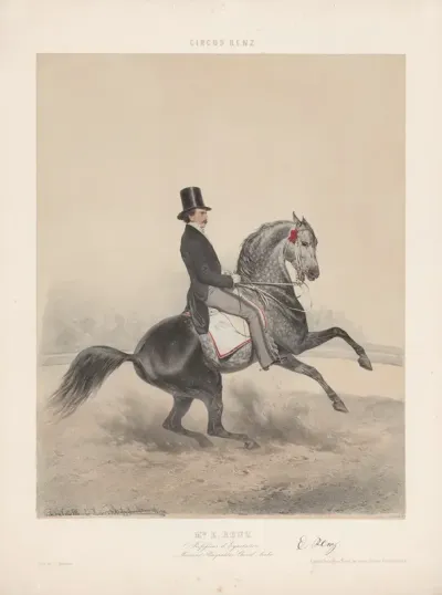 Mr E Renz Professeur Dequitation Montant Bayraktar Cheval Arabe