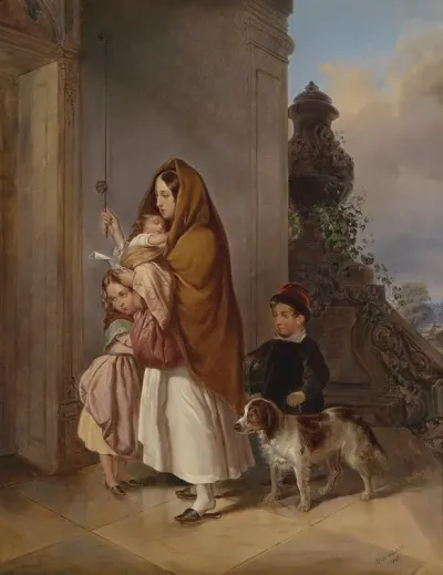 Mutter Mit Ihren Kindern In Not