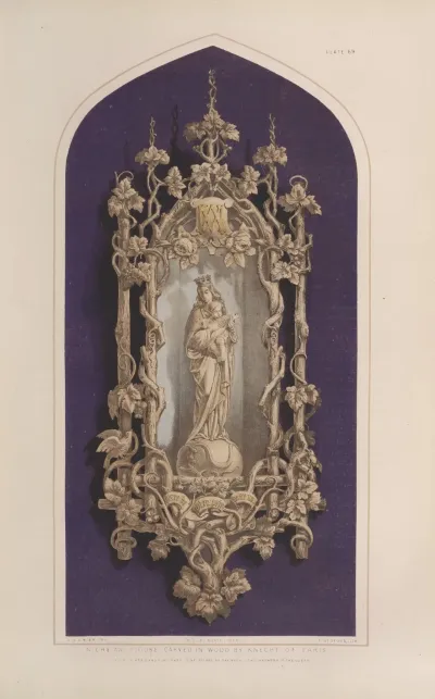 Niche And Figure Carved In Wood