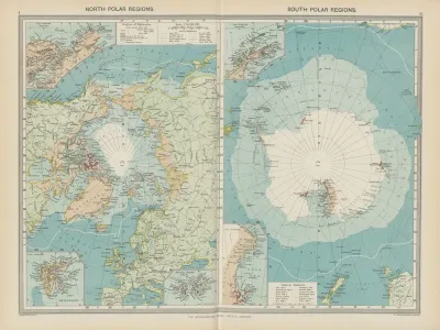 North Polar Regions South Polar Regions Showing The Progress Of Exploration