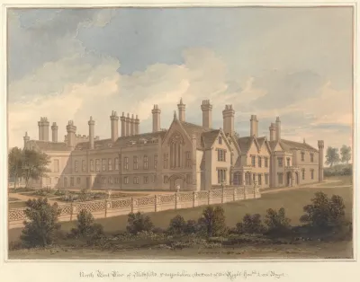 North West View Of Blithfield Staffordshire The Seat Of The Right Honble Lord Bagot