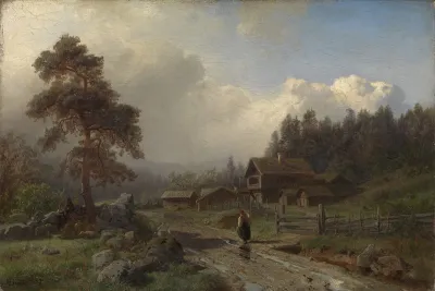 Norwegian Landscape In Rain