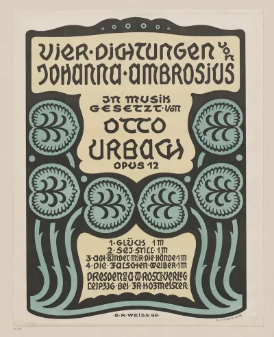 Notentitel Zu Otto Urbach Vier Dichtungen Von Johanna Ambrosius Opus 12
