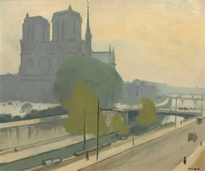 Notre Dame Vue Des Quais Le Soir
