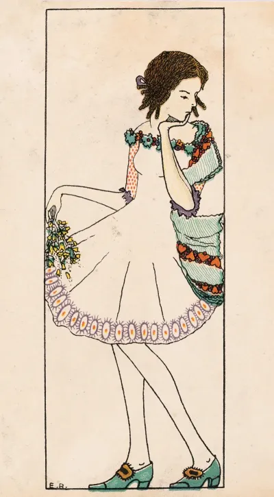 Nr 753 Madchen Mit Stola Und Blumen