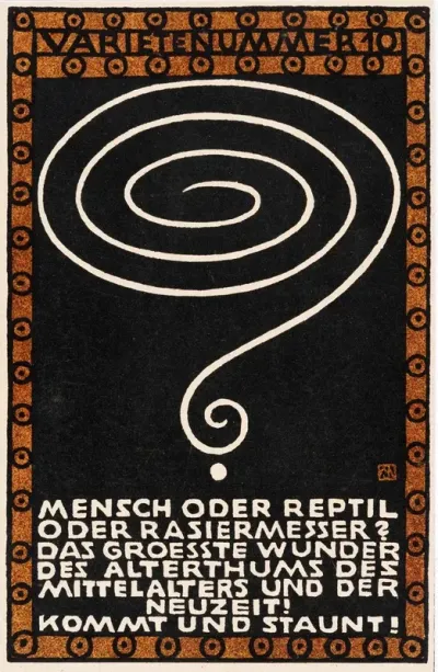 Nr 98 Varietenummer 10 Mensch Oder Reptil Oder Rasiermesser Das Groesste Wunder Des Alterthums Des Mittelalters Und Der Neuzeit Kommt Und Staunt