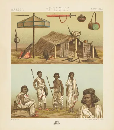 Nubiens Armes Et Ustensiles Leur Campement