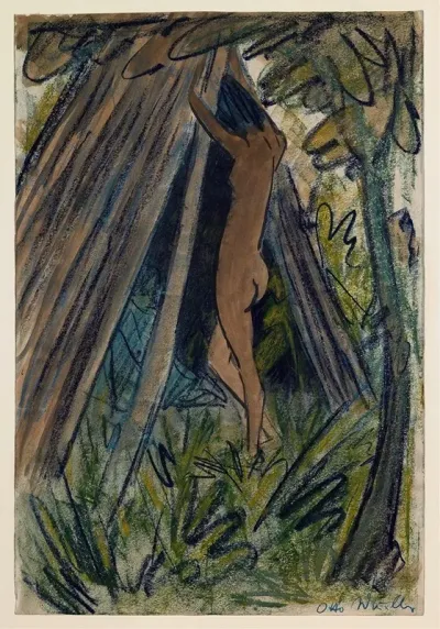 Nude Before A Tent