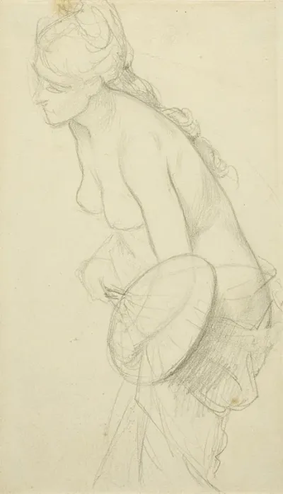 Nude Figure Holding A Fan