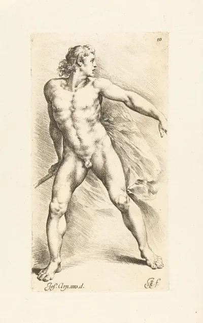 Nude Man With A Pike In His Hand