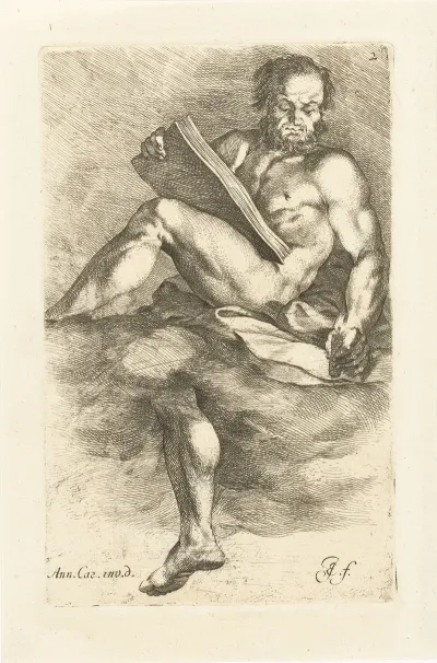 Nude Man With Book And Candle
