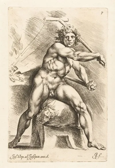 Nude Man Working On A Bellows