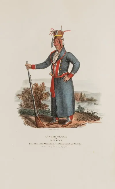 O Check Ka Or Four Legs Head Chief Of The Winnebagoes Of Winnebago Lake Michigan