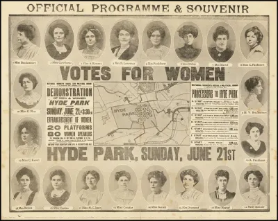Official Programme Souvenir Of The Womens Sunday March On 21 June 1908 In Hyde Park