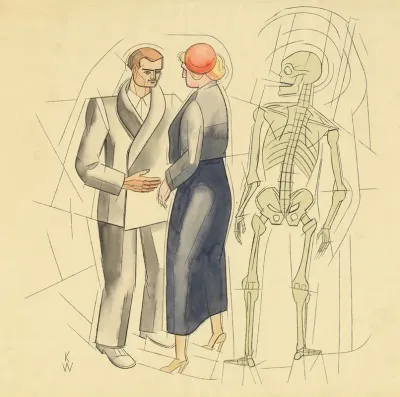 Ohne Titel Mann Frau Und Skelett