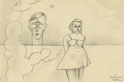 Ohne Titel Selbstbildnis Und Frauenfigur