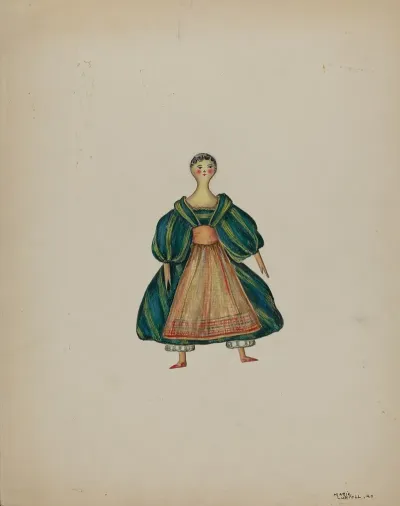 Old American Wooden Doll
