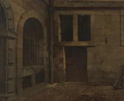 Old Courtyrad Of Antwerp Town Hall