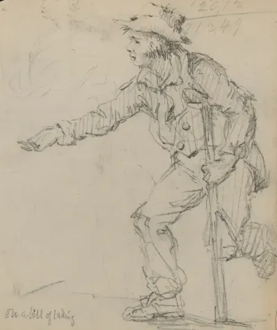 On A Bill Of Lading Young Boy With Crutch