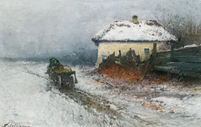 On The Way Home In A Winter Landscape