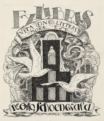Ontwerp Ex Libris Voor Dr Otto Schoenewald