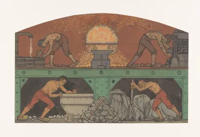 Ontwerp Voor Schildering In De Beurs Van Berlage De Industrie