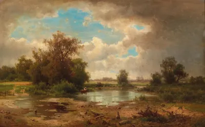 Open Landscape With Pond