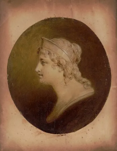Original Study In Oil Of Head Of Columbia Designed For U S Coins