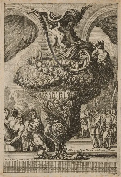 Ornamental Vase With Fruit Garland
