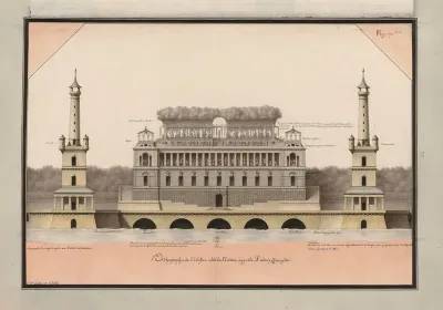 Orthographie De Ledifice Cote De Lentree Appelle Palais Champetre