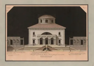 Orthographie Du Grand Pavillon Romain Cote Du Jardin Pare Donnant Sur Le Lac