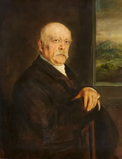Otto Von Bismarck In Halbfigur Vor Landschaftsausschnitt