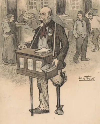 Oud Generaal Als Straatmuzikant