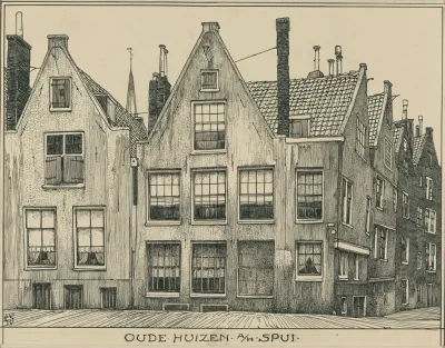 Oude Huizen Aan Het Spui Te Amsterdam