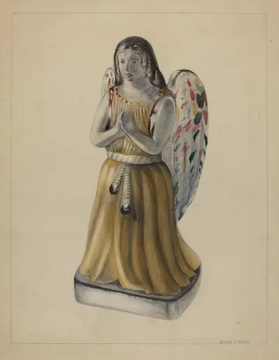 Pa German Chalkware Angel Figure
