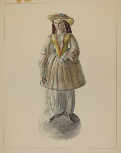 Pa German Chalkware Bloomer Girl