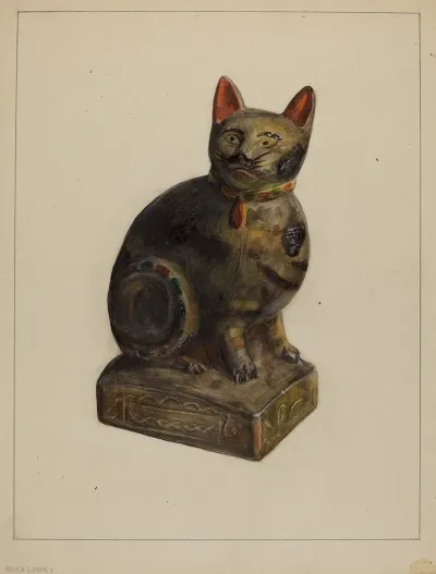 Pa German Chalkware Cat 2