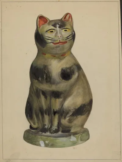 Pa German Chalkware Cat