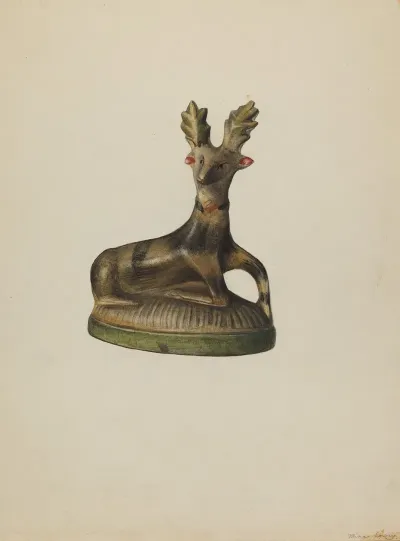 Pa German Chalkware Deer
